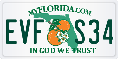 FL license plate EVFS34