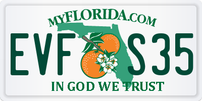 FL license plate EVFS35