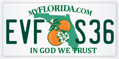 FL license plate EVFS36