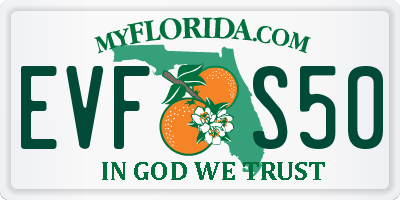 FL license plate EVFS50