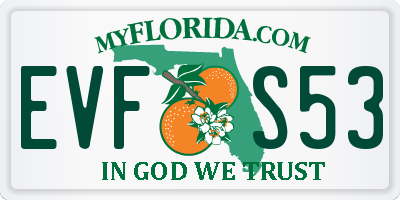 FL license plate EVFS53