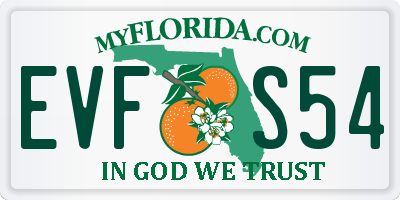 FL license plate EVFS54