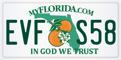 FL license plate EVFS58