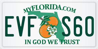 FL license plate EVFS60