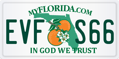 FL license plate EVFS66