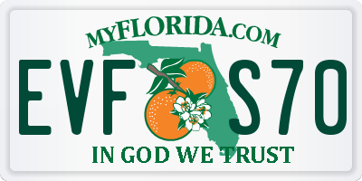 FL license plate EVFS70