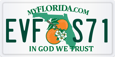 FL license plate EVFS71