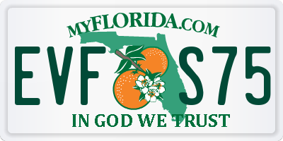 FL license plate EVFS75