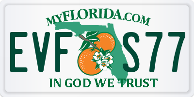 FL license plate EVFS77