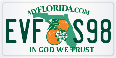 FL license plate EVFS98