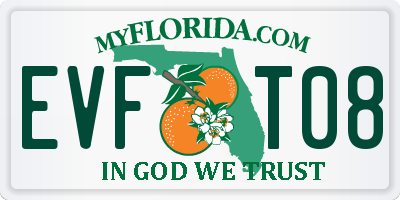 FL license plate EVFT08