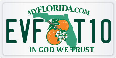 FL license plate EVFT10