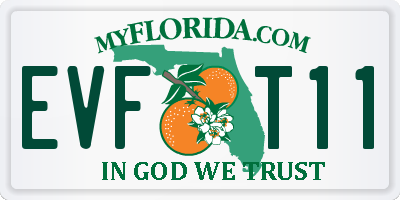 FL license plate EVFT11