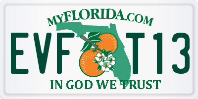 FL license plate EVFT13