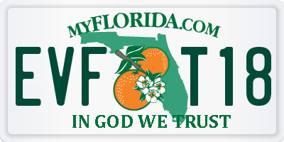 FL license plate EVFT18
