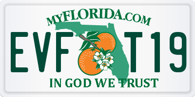 FL license plate EVFT19