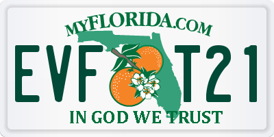 FL license plate EVFT21