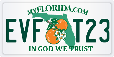 FL license plate EVFT23