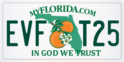 FL license plate EVFT25