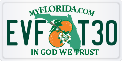 FL license plate EVFT30