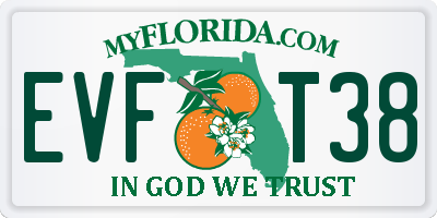FL license plate EVFT38