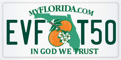 FL license plate EVFT50