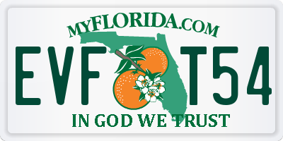 FL license plate EVFT54