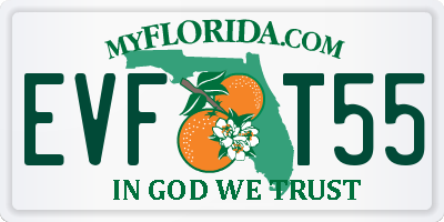 FL license plate EVFT55