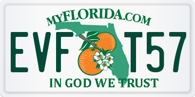 FL license plate EVFT57