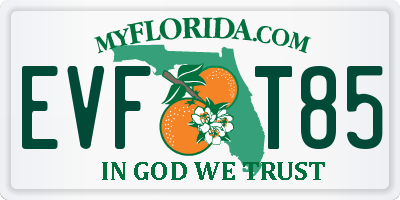 FL license plate EVFT85