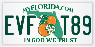 FL license plate EVFT89