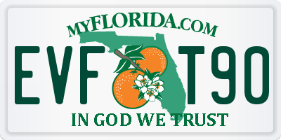 FL license plate EVFT90