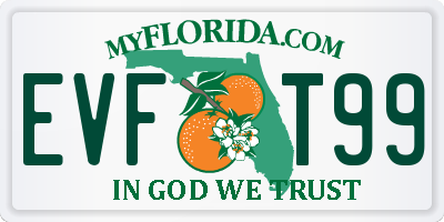 FL license plate EVFT99
