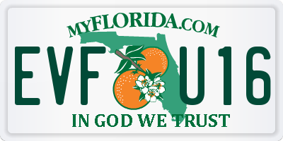 FL license plate EVFU16