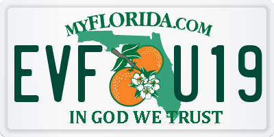FL license plate EVFU19