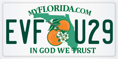 FL license plate EVFU29