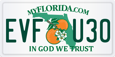 FL license plate EVFU30