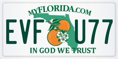 FL license plate EVFU77