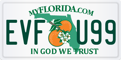 FL license plate EVFU99