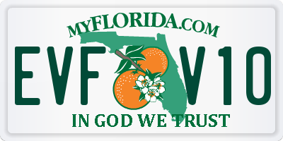 FL license plate EVFV10