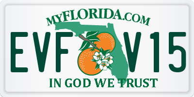 FL license plate EVFV15