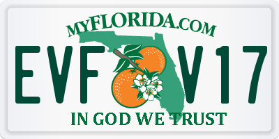 FL license plate EVFV17
