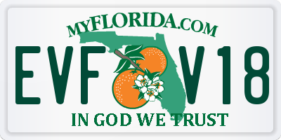 FL license plate EVFV18