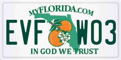 FL license plate EVFW03