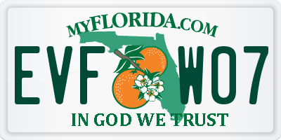 FL license plate EVFW07