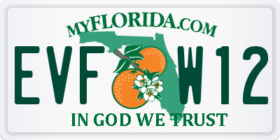 FL license plate EVFW12