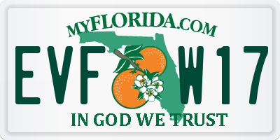 FL license plate EVFW17