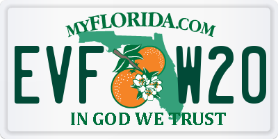 FL license plate EVFW20