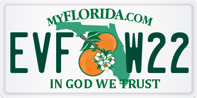 FL license plate EVFW22