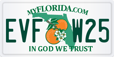 FL license plate EVFW25